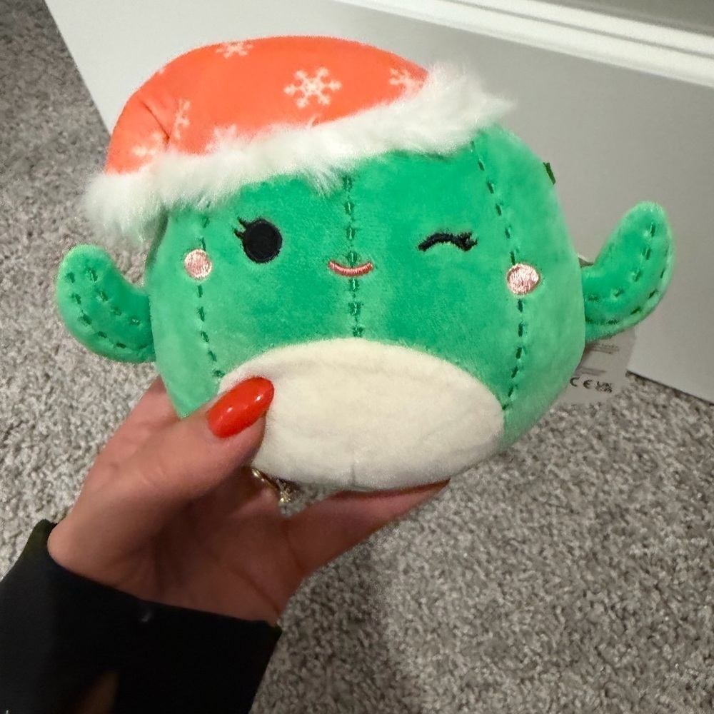 Cactus Green Cactus Plush with Santa Hat squishmellow